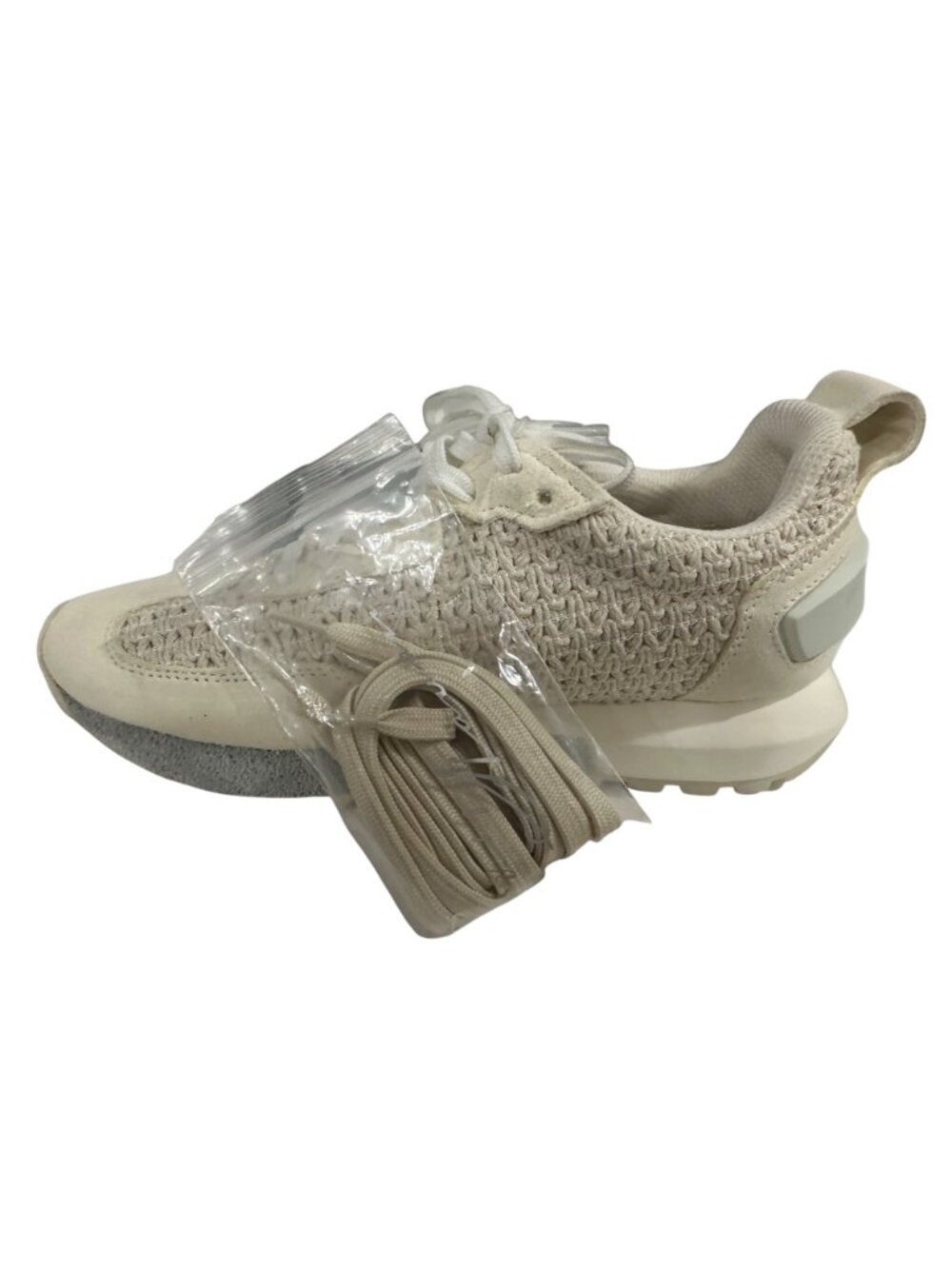 Vintage Havana Women's Woven Sneakers Beige Lace-Up Casual Shoes Size 5.5 - Picture 8 of 11